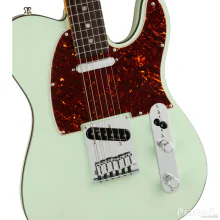 Fender American Ultra Luxe Telecaster Transparent Surf Green RW Electric Guitar with Case