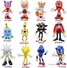 12 db-os Sonic a sündisznó figura szett Krémnyuszival Új! Készletről!
