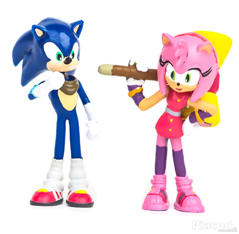 6 db-os Sonic a sündisznó jellegű figura szett Dr. Eggmannel