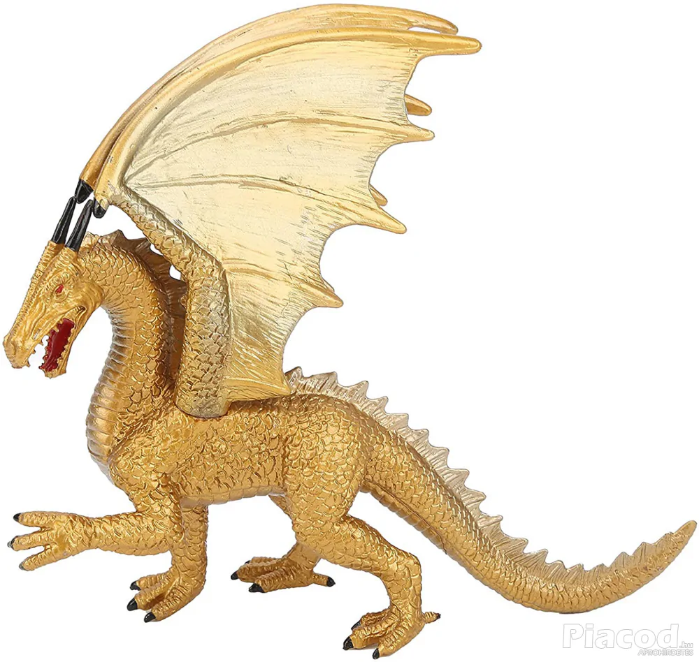 Arany színű sárkány figura szobor 18 cm