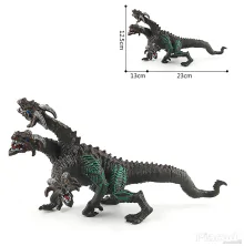 Három fejű fekete sárkány figura 20 cm