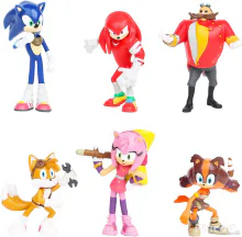 6 db-os Sonic a sündisznó jellegű figura szett Dr. Eggmannel