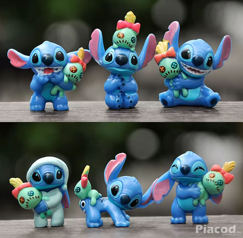 6 db-os Stitch mini mesefigura szett