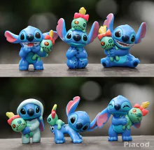 6 db-os Stitch mini mesefigura szett