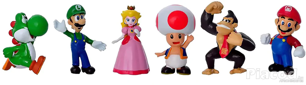 6 db-os Super Mario figura szett