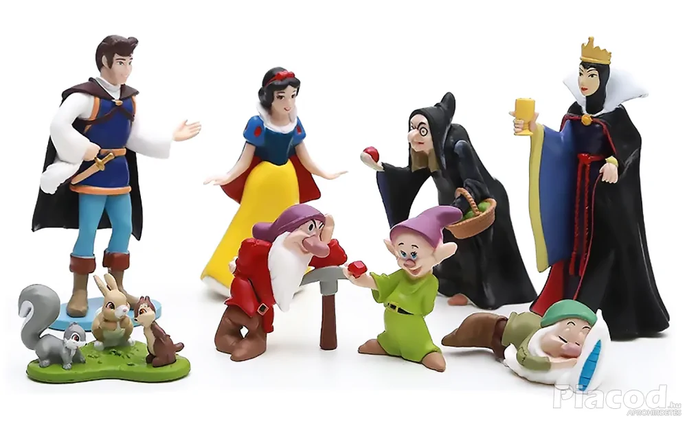 8 db-os Hófehérke szituációs figura szett