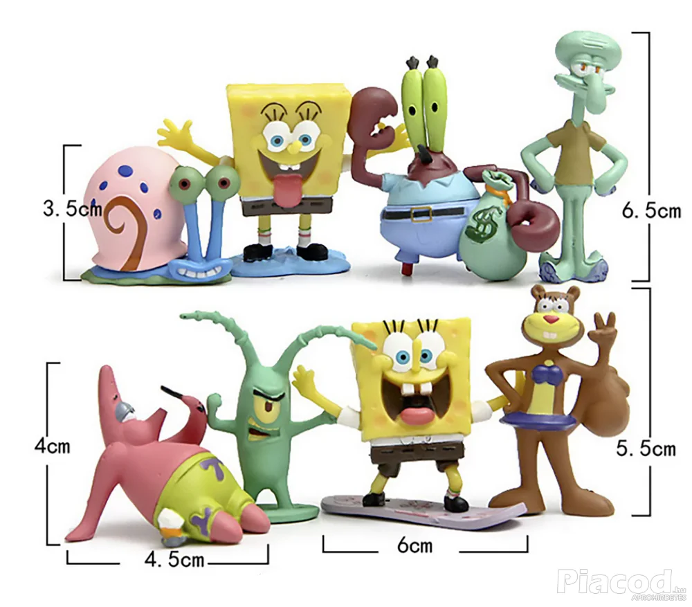 8 db-os Spongyabob figura szett