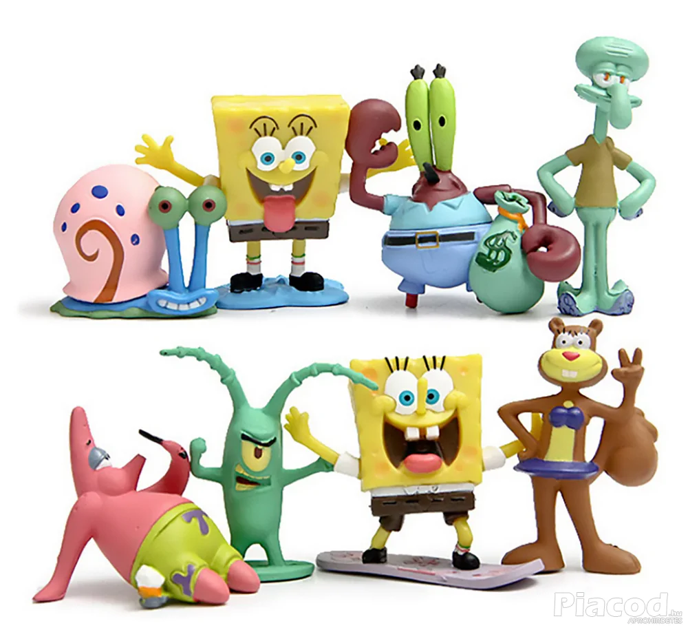 8 db-os Spongyabob figura szett