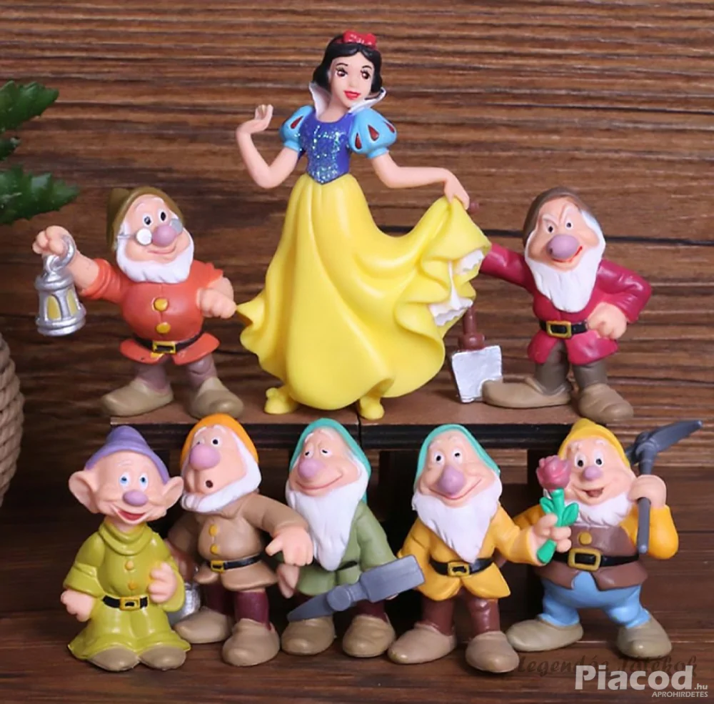 Hófehérke és a hét törpe figura szett 8 db-os