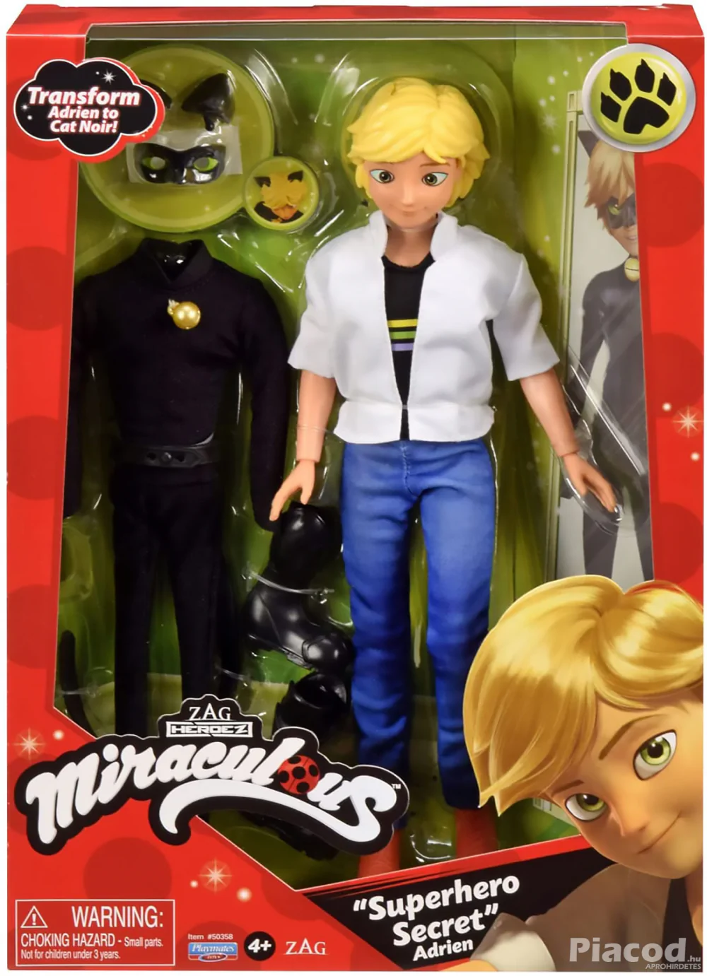 Miraculous Ladybug Cat Noir Superhero Secret baba 26 cm Bandai