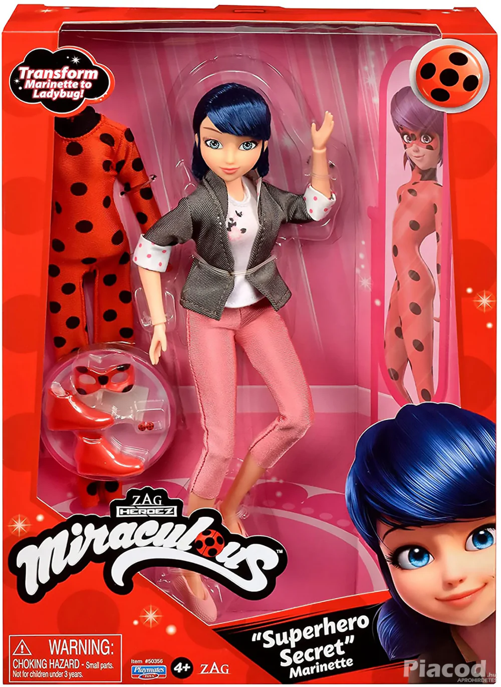 Miraculous Ladybug Superhero secret baba szett Bandai