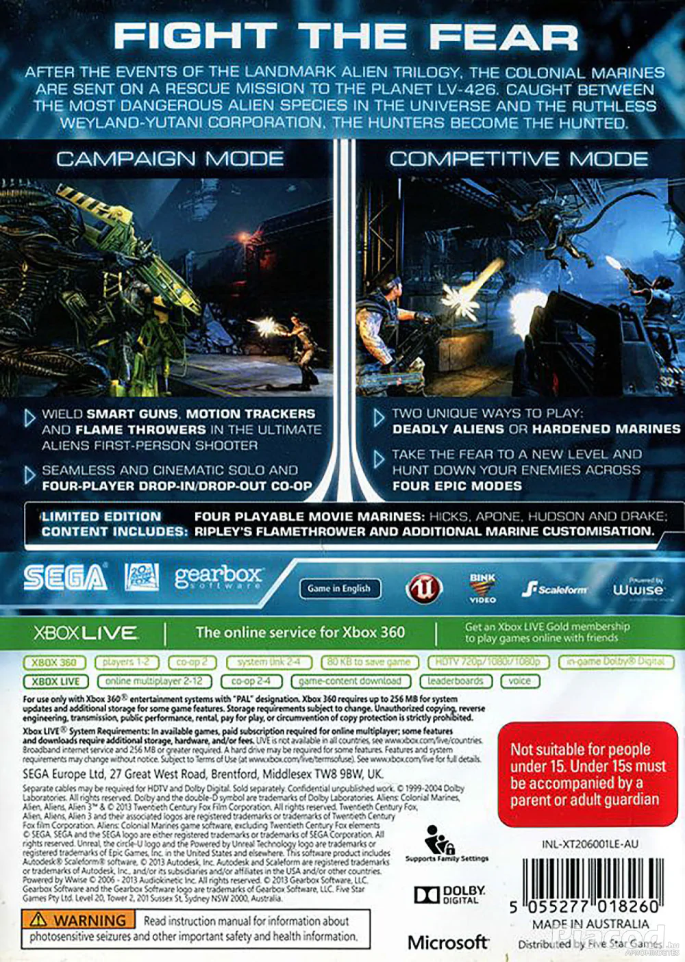 Aliens Colonial Marines Xbox360 lemezes játék