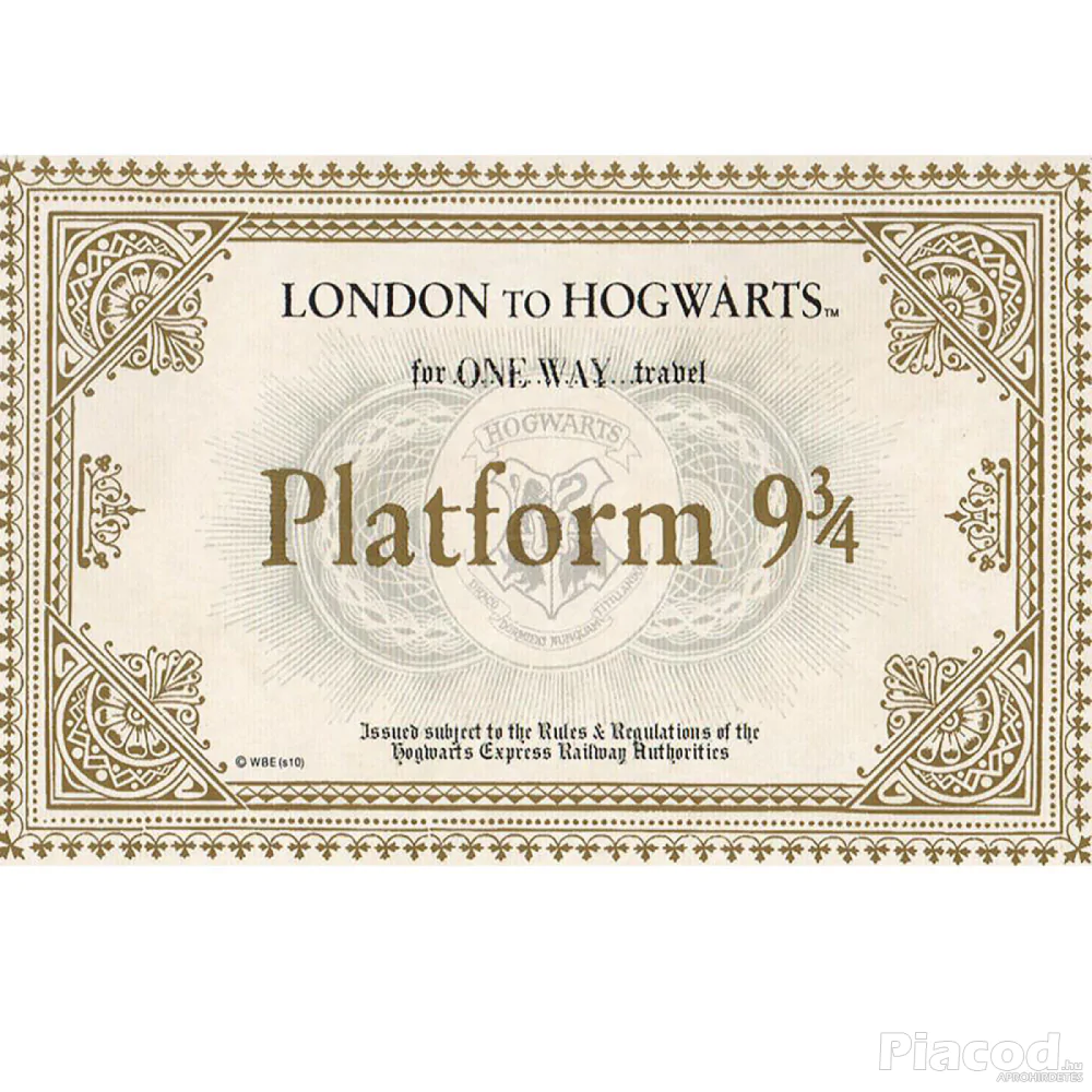 Harry Potter 9 és háromnegyedik vágány vonatjegy