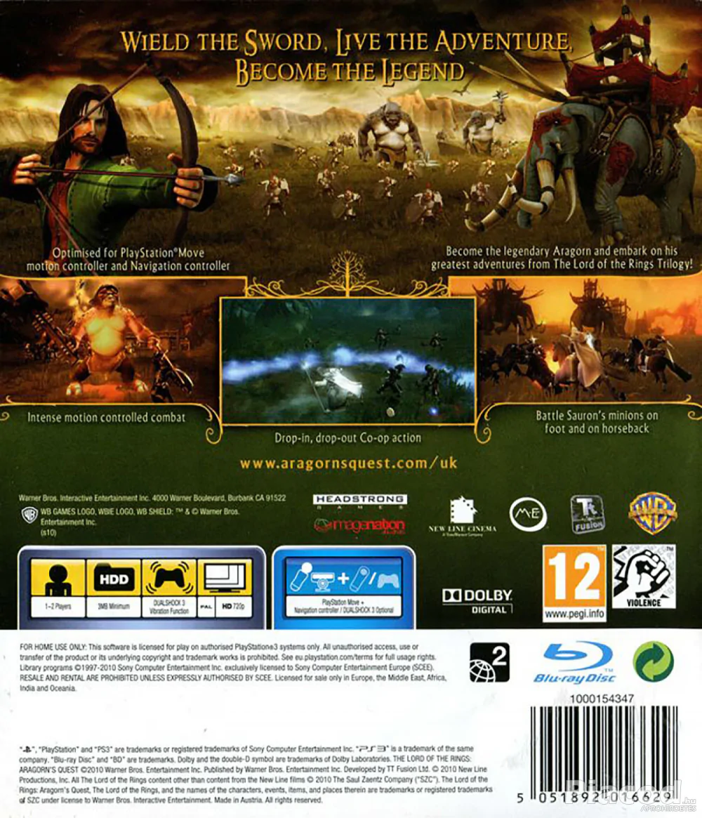 The Lord of the Rings - Aragorn's quest Ps3 lemezes játék