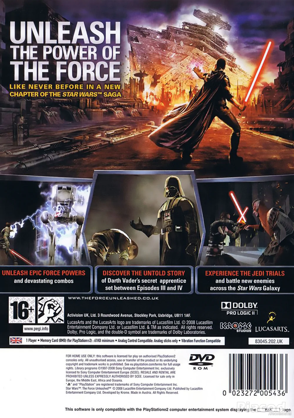 Star Wars - The Force Unleashed Ps2 lemezes játék