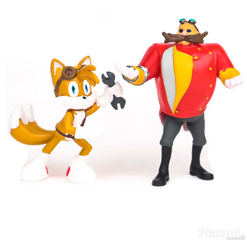 6 db-os Sonic a sündisznó figura szett Dr. Eggmannel