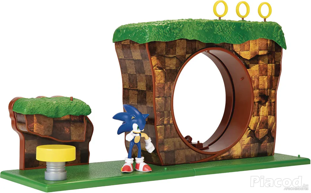 Sonic a sündisznó - Green hill zone pálya játékszett figurával Jakks