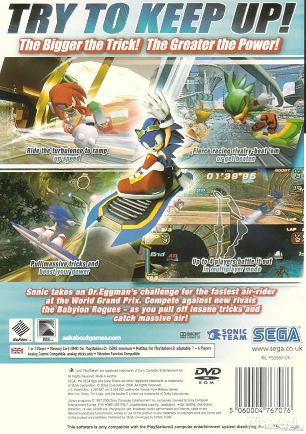 Sonic Riders Ps2 lemezes játék PAL