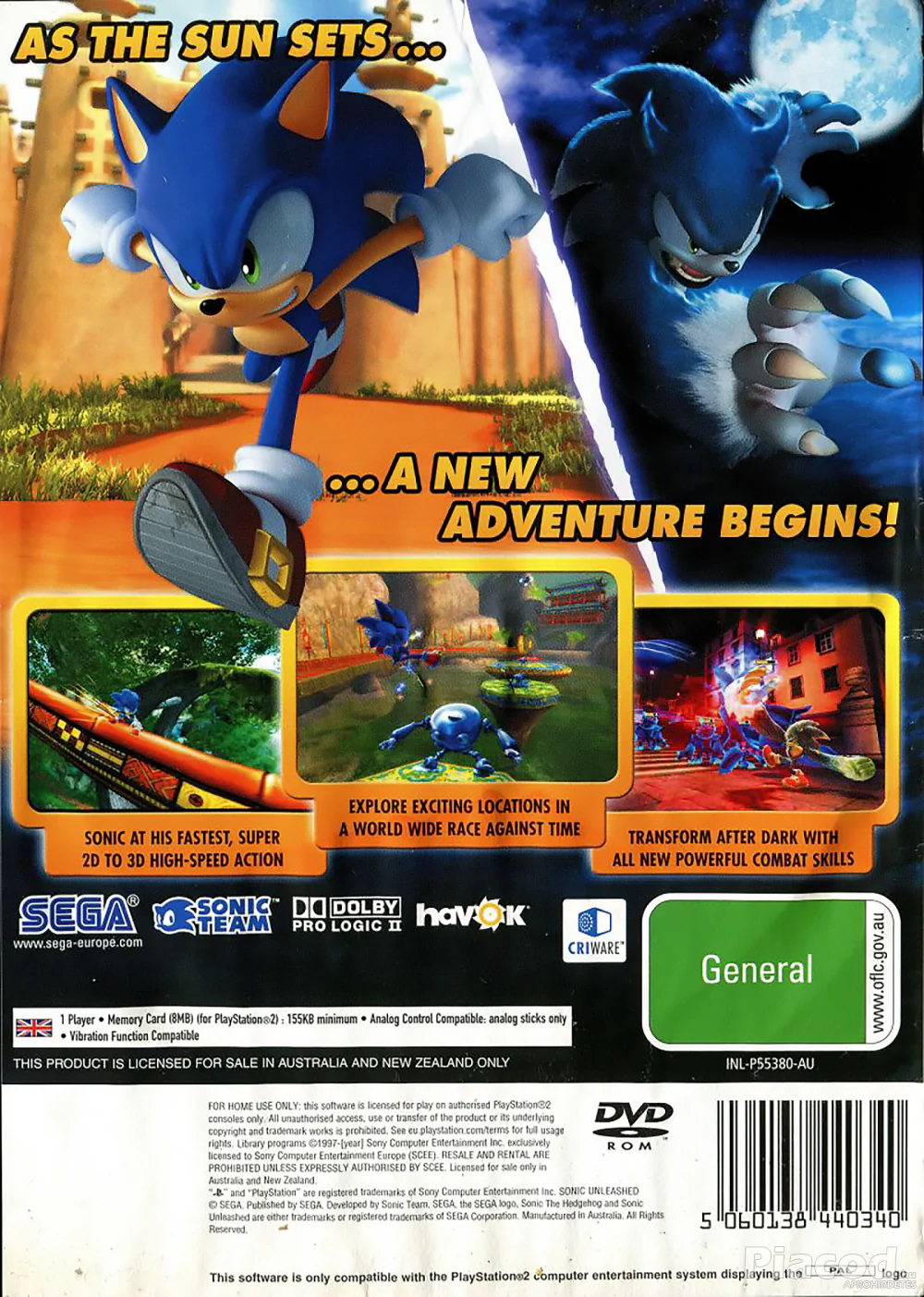 Sonic Unleashed Ps2 lemezes játék PAL