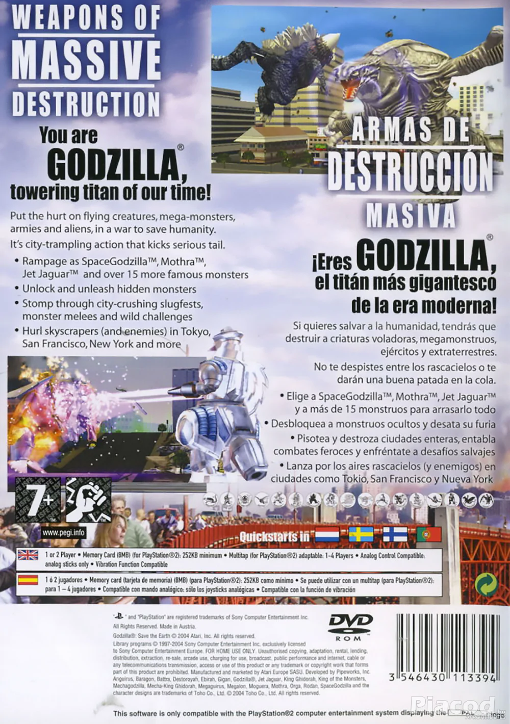 Godzilla - Save the Earth Ps2 lemezes játék PAL