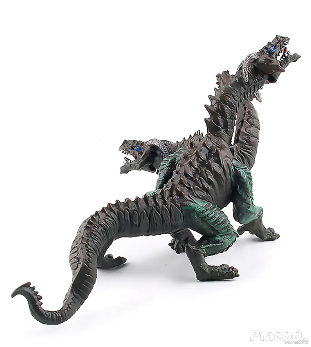 Három fejű fekete sárkány figura 20 cm