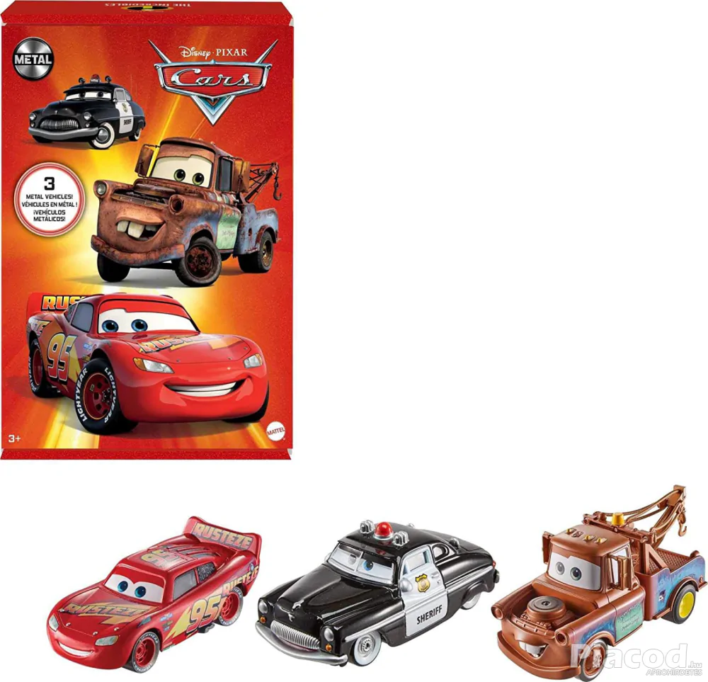 3 db-os Verdák Cars kisautó szett Mattel