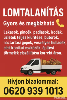 ️ Lomtalanítás – gyors, megbízható munka! Hívj most: 0620 939 1013
