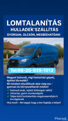 ️ Lomtalanítás – gyors, megbízható munka! Hívj most: 0620 939 1013