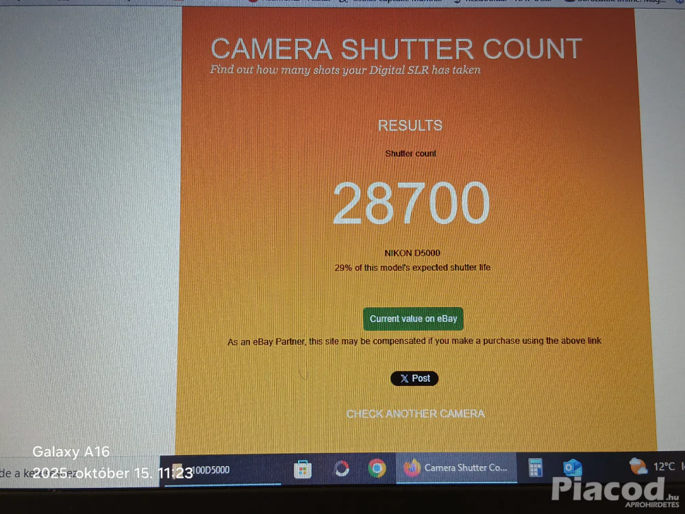 Eladó Nikon D5000 fényképezőgép