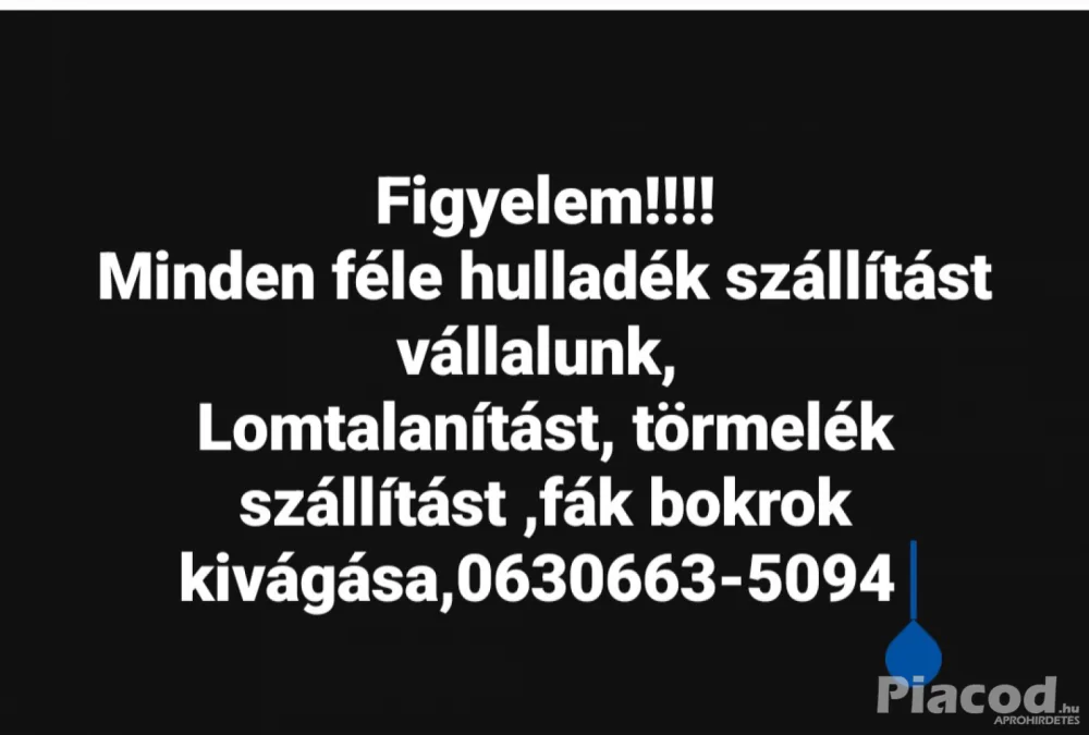 Lomtalanítást vállalunk, törmelék szállítást