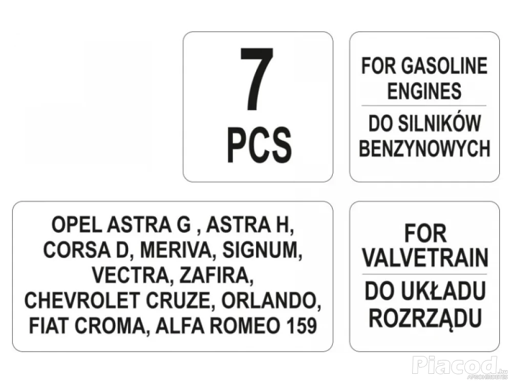 7 részes vezérlés rögzítő készlet – YATO YT-060005 Opel