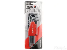 Gömbfejű imbuszkulcs készlet 9 részes, 1,5–10 mm, CrV acél – YATO YT-0505