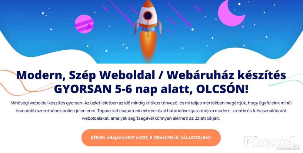 Weboldal készítés, Webáruház készítés GYORSAN