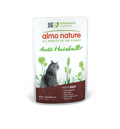ALMO NATURE FUNCTIONAL ANTI-HAIRBALL CAT 30X70 g WITH BEEF