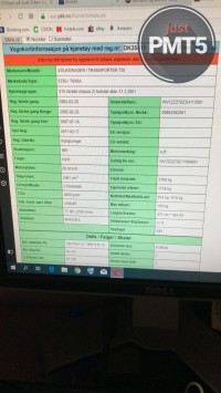 11BY-384, VW TRANSPORTER IV 2002 for parts