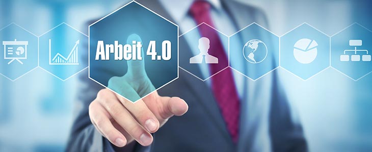 730x300 - Arbeit 4.0 - Finger tippt auf Kachel