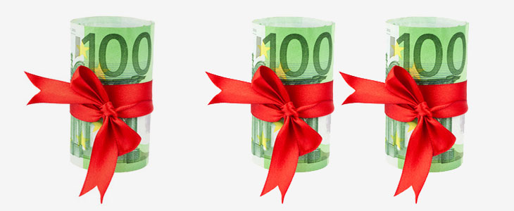 730x300 - Geldscheine gerollt mit Schleife