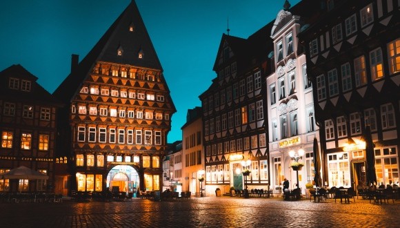 Hildesheim - Marktplatz bei Nacht