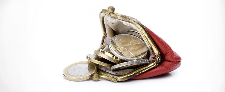 730x300 - Geldb&ouml;rse gef&uuml;llt mit M&uuml;nzen