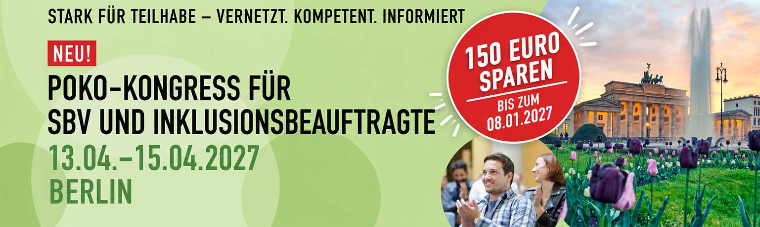 Kongress für SBV und Inklusionsbeauftragte - bis 150 Euro sparen