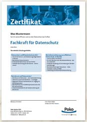 Zertifikat - Fachkraft Datenschutz