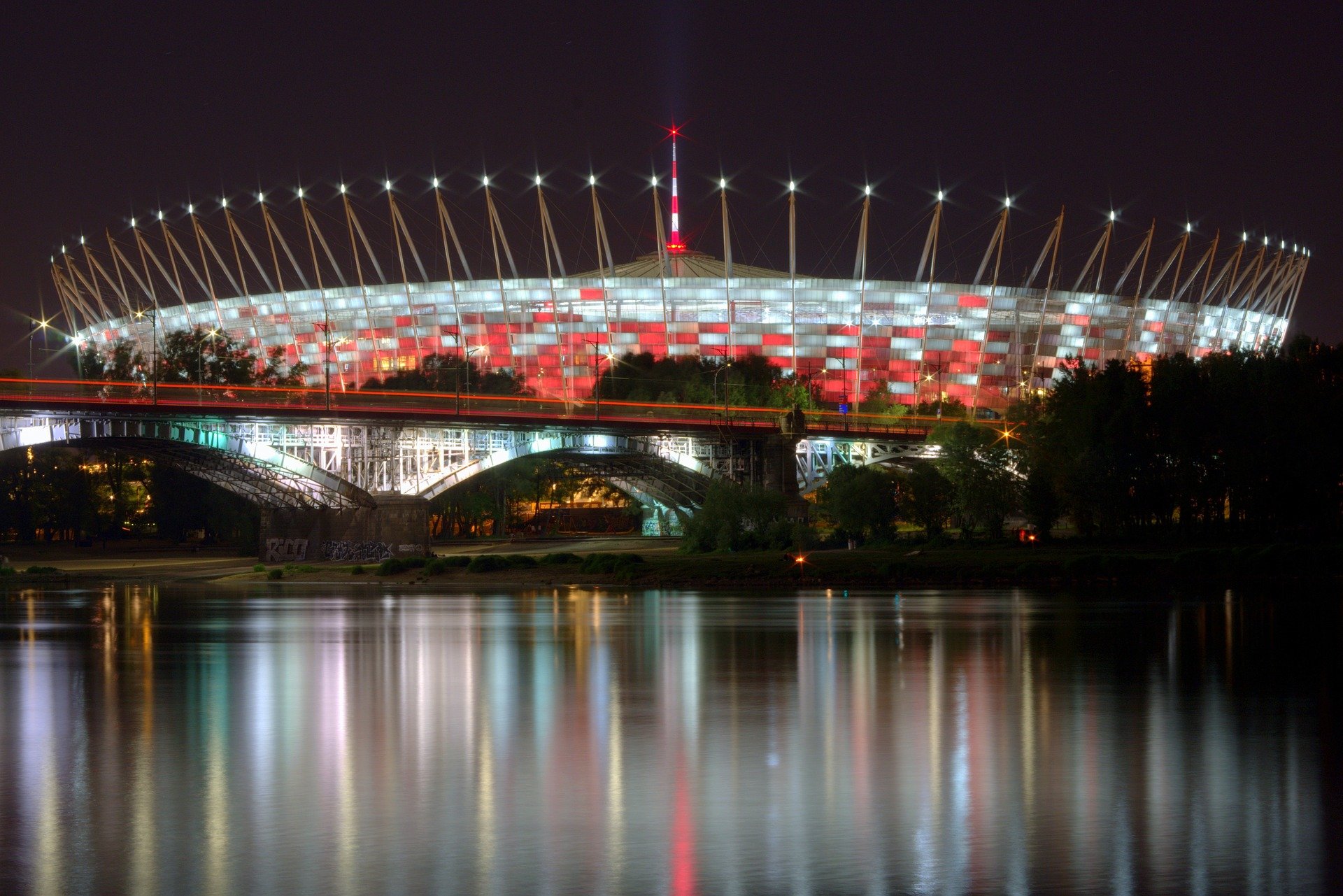 Temporäres Krankenhaus im Nationalstadion in Warschau