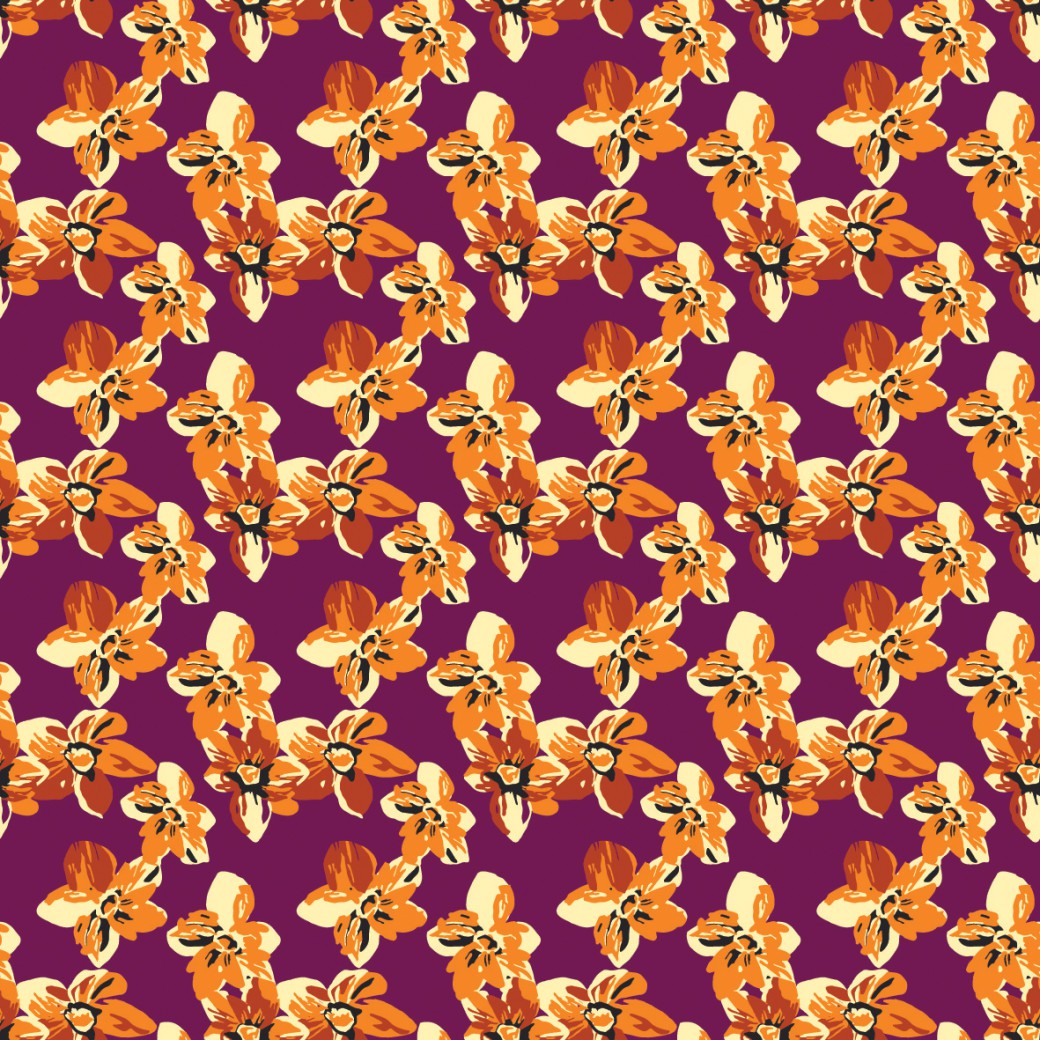 Narancs virágszőnyeg design egyedi szublimált textil méteráruhoz Narancs virágszőnyeg design egyedi szublimált textil méteráruhoz