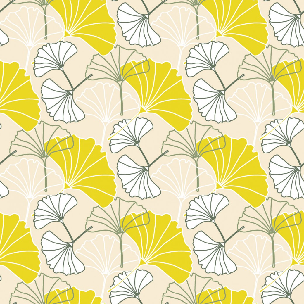 Föld ginkgo design egyedi szublimált textil méteráruhoz Föld ginkgo design egyedi szublimált textil méteráruhoz