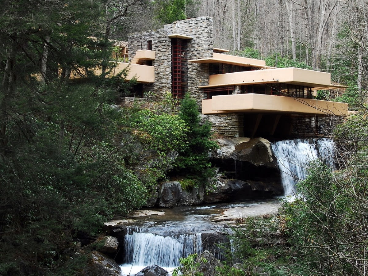 建物 Frank Lloyd Wright Fallingwater Fallingwater – Wikipedia, wolna encyklopedia