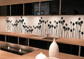 Modern design trendy kitchen with black and wood elements SLOWA KLUCZOWE: interiors home kitchen modern commercial domestic cabinets wood residential structure design house counter indoors stove cooking luxury decorating steel stainless sink drawer building showcase built floor decor architecture construction light designer hardwood dining food lifestyles chef furniture style metal new oven real room shiny space steel style top white black