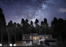 Projekt domu z obserwatorium astronomicznym w Warszawie