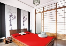 WNETRZA , POKOJ - SYPIALNIA W STYLU ZEN , MEBLE PROJEKT WNETRZA PIOTR GAJDA STYLIZACJA EVA MILCZAREK FOT. RADOSLAW WOJNAR PUBLIKACJA CZTERY KATY NR 7 (249) - 7 2012