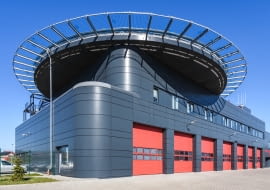 Straż Pożarna w Żninie. Siedziba Komendy Powiatowej Państwowej Straży Pożarnej. Proj. DEMIURG