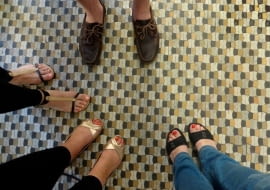 Posadzka w jednym z budynków na terenie dawnej wytwórni Wódek Koneser